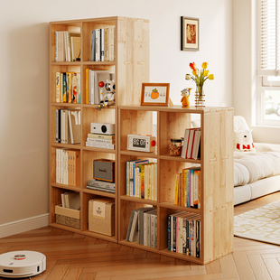全实木隔断柜置物架落地书柜半墙客厅柜子储物玄关沙发边卧室书架