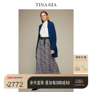 GIA天纳吉儿2023秋季 新品 廓形女装 TINA 秋冬上衣毛衣毛衫 针织开衫