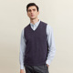 圣雪绒23秋冬新款 男V领纯色混纺羊绒背心基础款 套头针织背心