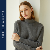 圣雪绒2021秋冬新款 宝针宽松针织衫 女高领插肩纯色羊绒衫 简约元