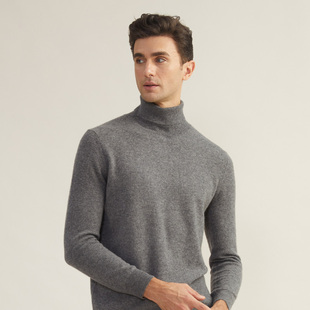 套头针织衫 圣雪绒23秋冬新款 长袖 基础款 男高领纯色混纺羊绒衫
