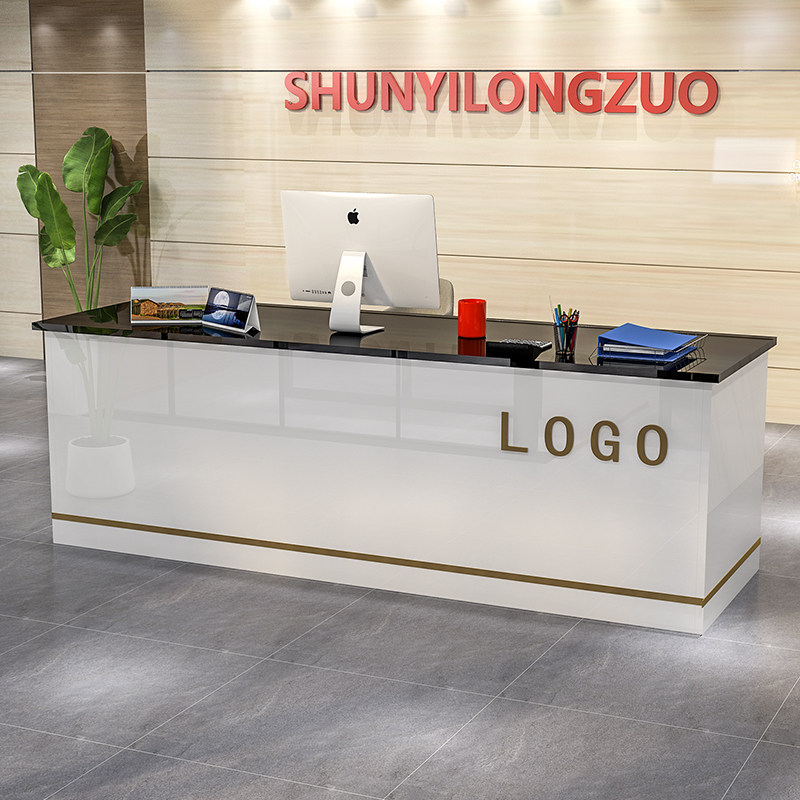 公司饭店现代简约定制前台接待台