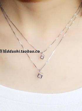 双层短款水晶日韩风饰品锁骨链