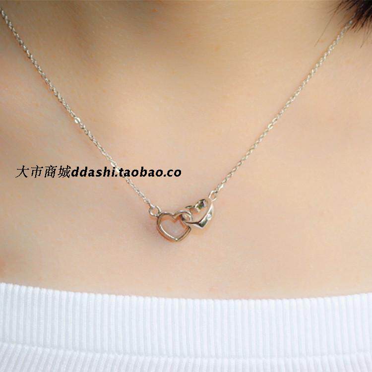 爱心吊坠银项链女学生纯银简约锁骨链短款日韩韩版百搭饰生日礼物