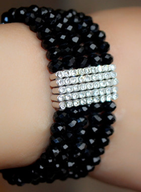 大市饰品宽手链女水晶遮伤疤夸张