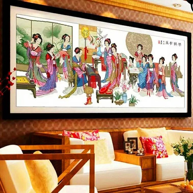 十字绣琴棋书画2022新款十二金钗线绣红楼梦红楼群芳客厅人物系列