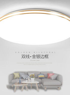 led吸顶灯超薄圆形客厅灯简约现代卧室阳台温馨大气家用灯饰灯具