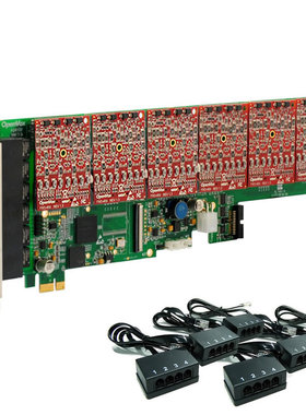 Openvox A2410E 语音板卡PCI-E接口模拟卡FXO400模块电话卡24外线fsk来电显示程控交换机Asterisk DAHDI驱动