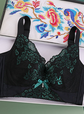 美容院新薄款文胸聚拢调整型无海绵文胸收副乳大码五排扣女士内衣