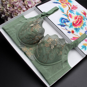 新品促销薄款文胸聚拢调整型无海绵文胸收副乳大码五排扣女士内衣