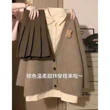 卡其色百褶裙女春秋2025新款高腰显瘦jk短裙秋冬小个子a字半身裙