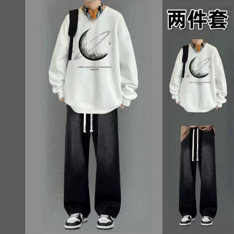 卫衣男款秋冬套装青少年两件套