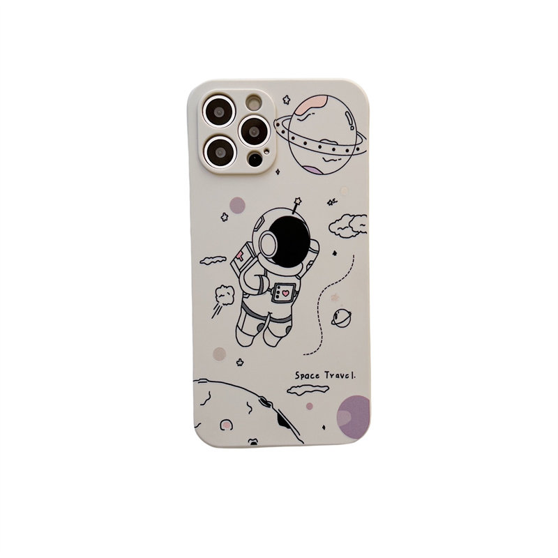 苹果13promax宇航员小米12手机壳11pro华为mate30opporeno7魔方vivox70荣耀50侧边60液态k40硅胶10套8nova9XR