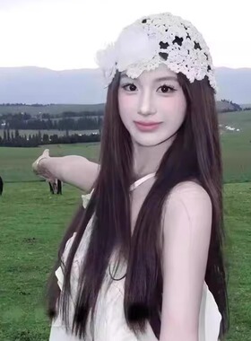 蕾丝花朵镂空针织帽女夏季百搭