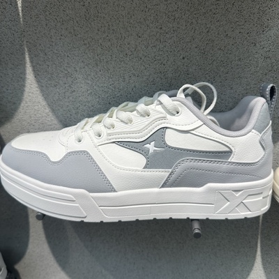 特步男增高板鞋2026春季新款系带休闲小白鞋运动鞋974119310069