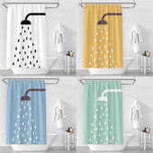 现代卡通可爱浴帘定制防水加厚防霉卫生间欧式 浴室帘创意隔断帘子