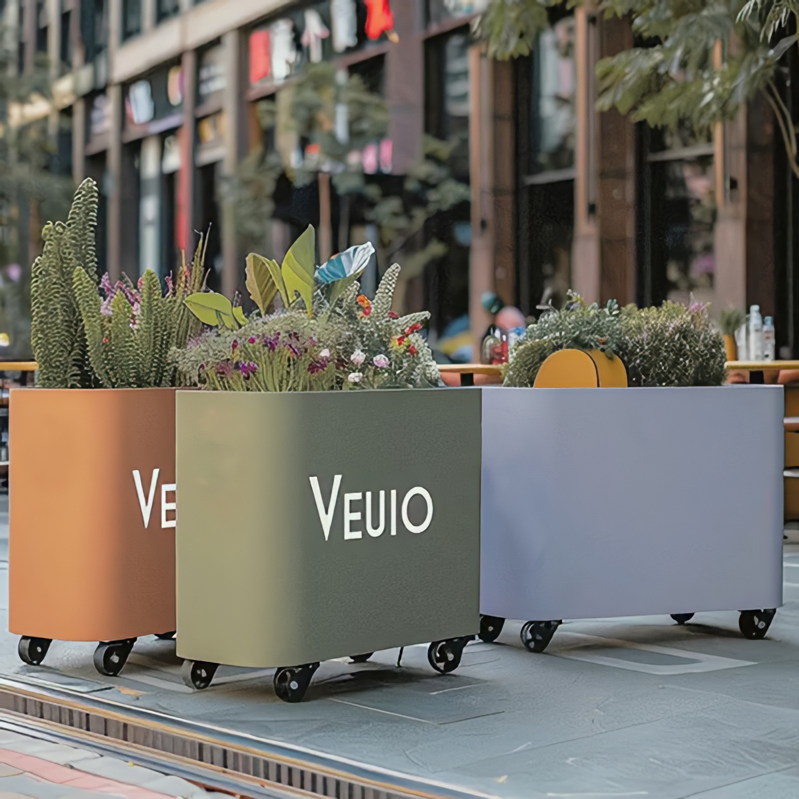 带万向轮可移动花箱圆角花槽