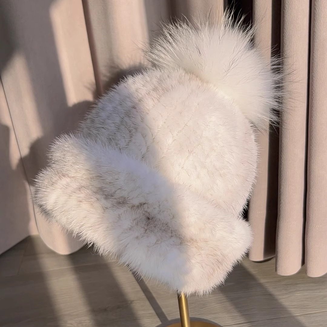 冬季加厚保暖水貂帽 高弹力真毛帽子 增高显脸小 貉子毛大毛球,服饰配件/皮带/帽子/围巾,帽子,淘宝优惠券,粉丝福利购,淘宝优惠卷