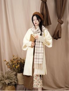 青鸾记原创汉服女暖冬宋制褙子三裥裙旋裙交领飞机袖加绒加厚冬