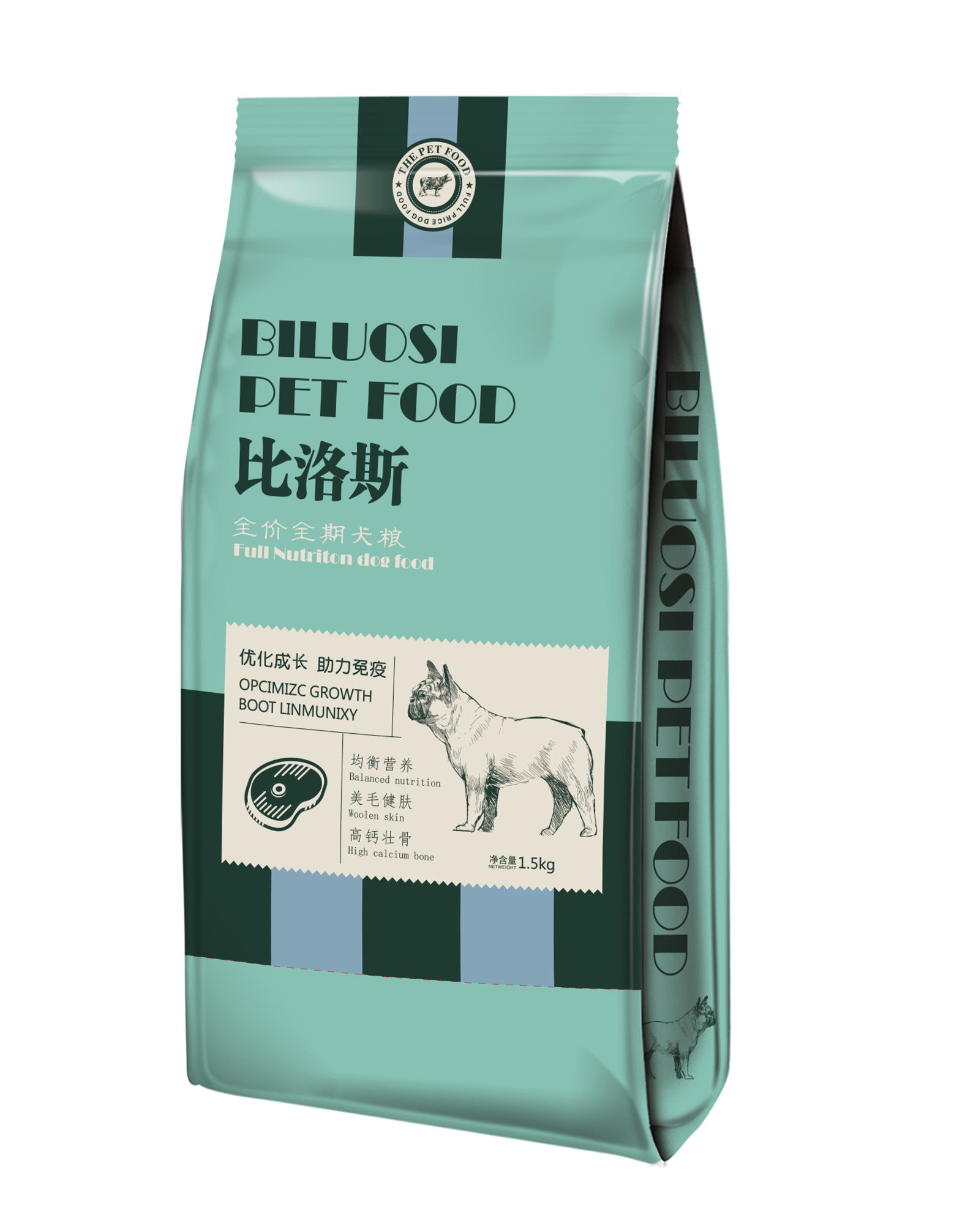 比洛斯全期狗粮1.5kg成犬幼犬通用型犬粮贵宾金毛天然粮多省包邮
