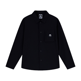 kappa卡帕背靠背运动长袖衬衫女士夏季休闲开衫外套男款翻领上衣