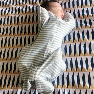 原单 新生婴儿防惊跳睡袋宝宝投降式襁褓春秋冬四季通用款可拆袖