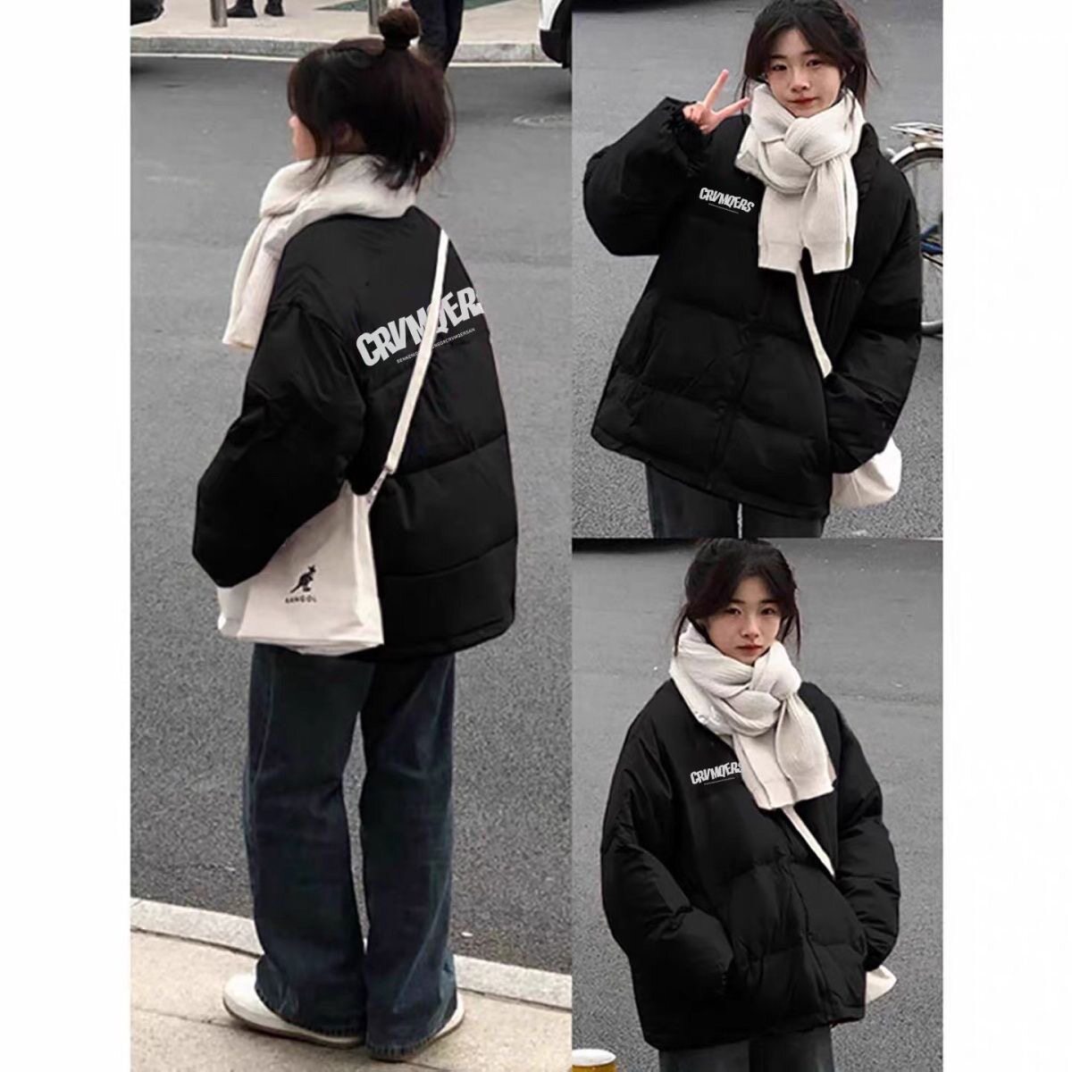 黑色羽绒棉服女冬季2026新款小个子保暖防寒初中高中学生棉衣棉袄