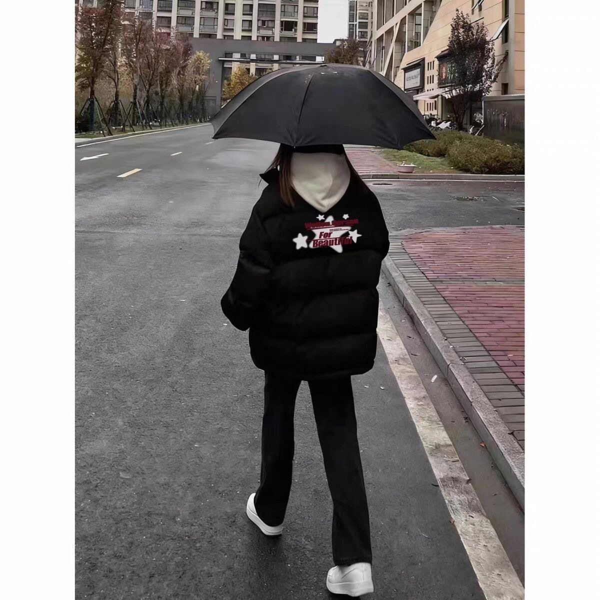 时尚个性羽绒棉服女款冬季2026新款高中生加厚保暖立领面包服外套