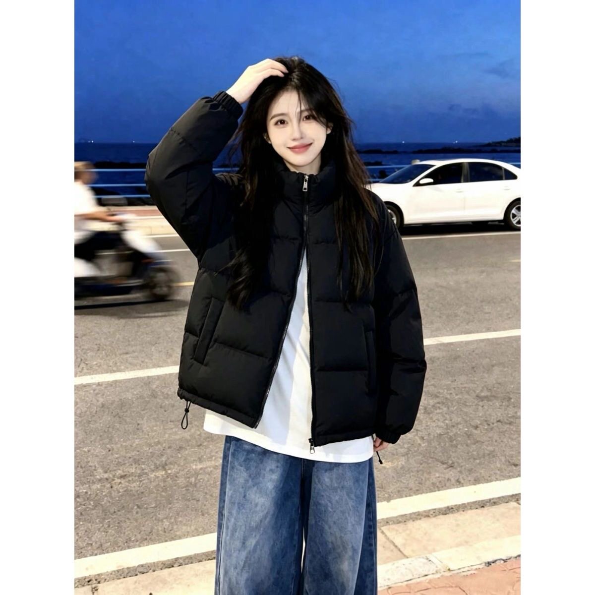 美式高级感纯色短款羽绒棉服女款小个子冬季韩版保暖面包服外套潮