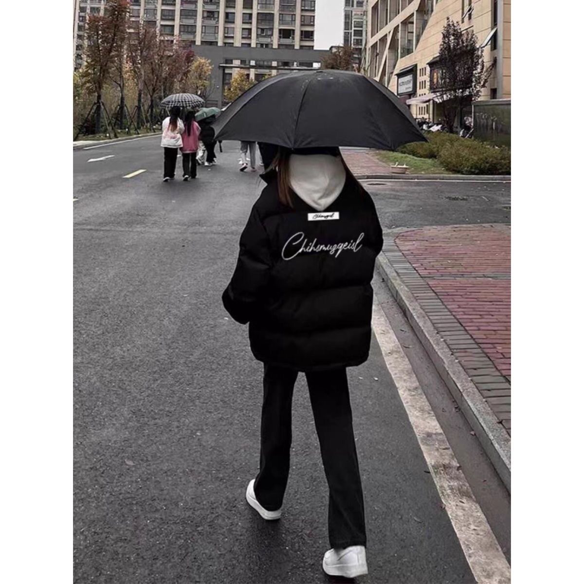 黑色立领羽绒棉服女秋冬季新款加厚保暖宽松百搭超好看面包服外套