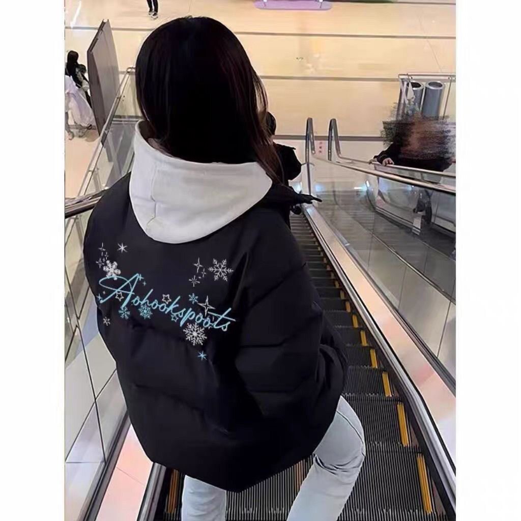 女生潮牌百搭羽绒棉服中大童冬季初中学生宽松面包服外套棉袄上衣