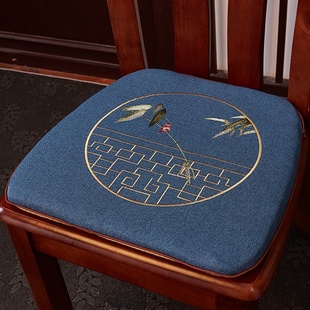 中式椅子垫餐桌饭桌椅垫坐垫实木凳子座垫四季通用防滑家用餐椅垫