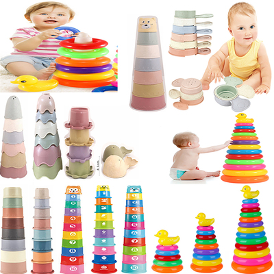 Children's Day Gift Pyramid Tower Stacking Duck Toys Baby Bi