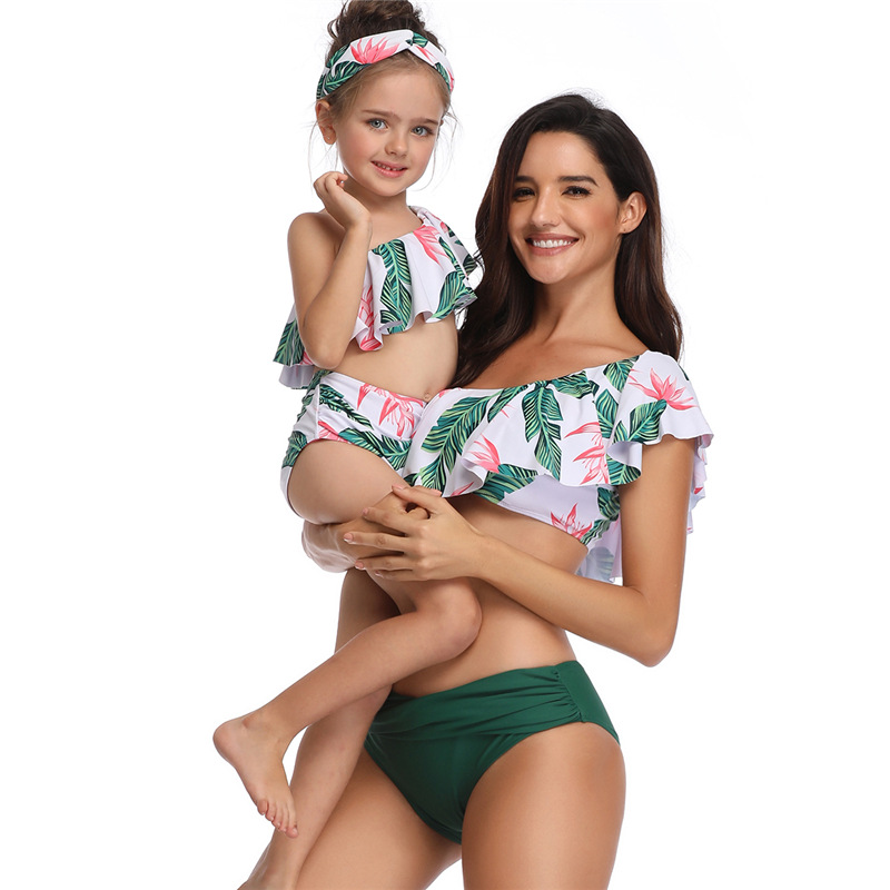 Traje de ba?o de cuatro esquinas para madre e hija, ba?ador