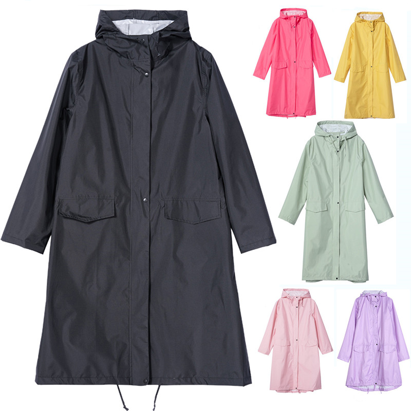 Chaqueta impermeable largo con capucha para hombre y mujer, 户外/登山/野营/旅行用品 其他户外服装 原图主图