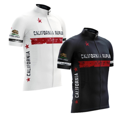 2018 California Republic cycling jersey white black summer