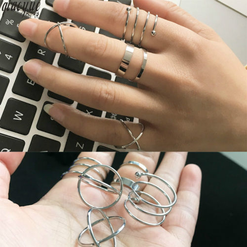 Korean Ring Sets Rings For Women Simple Pop Jewelry Gold Ri