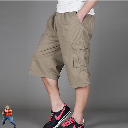 Cargo Shorts Men Khaki Black Grey Cotton Clothing Men's Cam