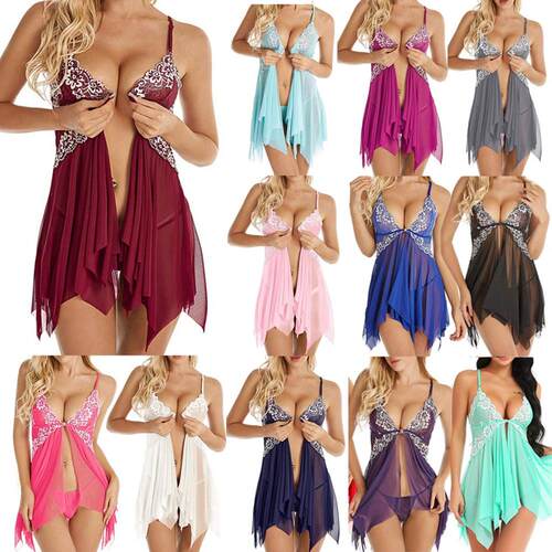 Women Sexy Lingerie Underwear Erotic Dress See-through Lace