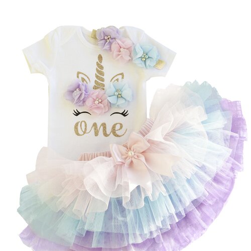 Summer 1 Year Baby Girl Dress Unicorn Party Girls Tutu Dres