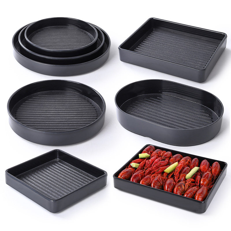 密胺瓷餐具黑色磨砂小龙虾盘水煮鱼餐盘火锅盘汤盘深盘商用餐具