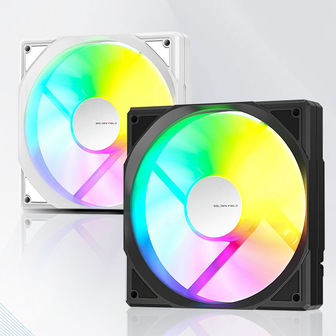 金河田简誉T12风扇超静音argb温控正叶散热PWM电脑12cm机箱风扇