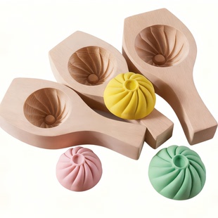 凹底模加深加厚花纹圆馒头木模具榉木豆沙包子苏式月饼蛋黄酥卡子