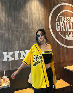 美式球衣街头嘻哈hiphop棒球服短袖开衫男女宽松大码T恤bf街舞潮