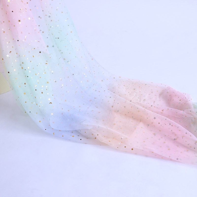 网纱布料渐变纱抖音网红背景纱拍照美甲纱裙料服装面料装饰纱布头