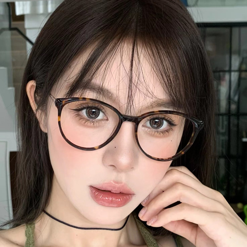 LIKEYE设计师款玳瑁眼镜近视女度数可配板材眼睛框素颜猫眼显脸小