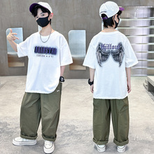 男童短袖长裤套装夏季薄款2025新款中大童装运动衣服夏装潮帅气潮