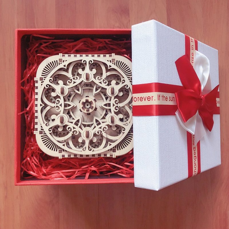 乌克兰ugears木质拼图宝物首饰盒拼装模型女朋友老婆人情人节礼物