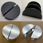 中式 拉丝光面半圆形玻璃门把手简约定制logo大门拉手木门现代扶手