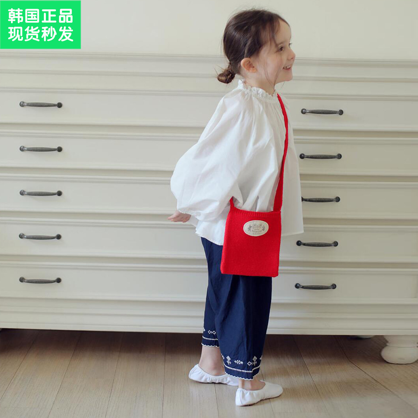 现锦小和和bien韩国童装女童洋气衬衫2026新款儿童泡泡袖复古上衣